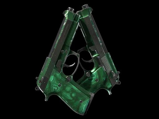 Dual Berettas | Polished Malachite (Field-Tested)