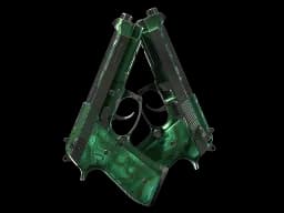 Dual Berettas | Polished Malachite (Well-Worn)