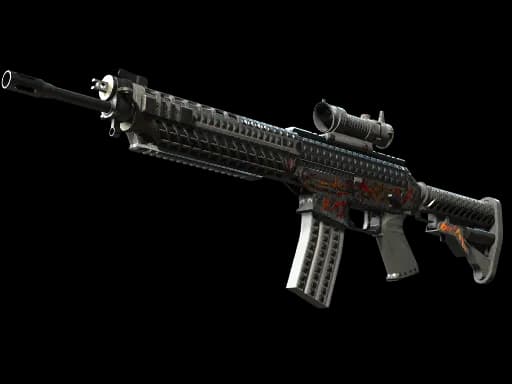 StatTrak™ SG 553 | Heavy Metal (Battle-Scarred)