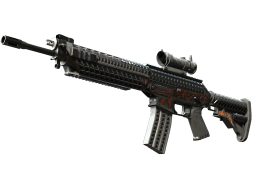 StatTrak™ SG 553 | Heavy Metal (Battle-Scarred)