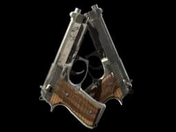 Dual Berettas | Black Limba (Battle-Scarred)