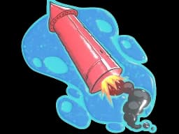 Sticker | Big Red Rocket (Glitter)
