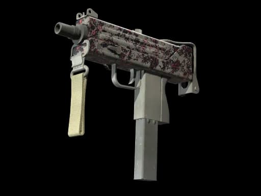 MAC-10 | Red Filigree (Battle-Scarred)