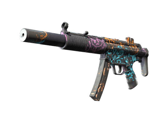 MP5-SD | Neon Squeezer (Battle-Scarred)