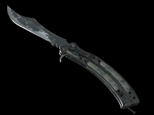 ★ StatTrak™ Butterfly Knife | Night (Battle-Scarred)