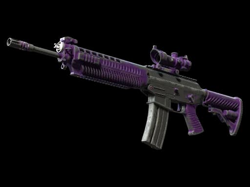 StatTrak™ SG 553 | Ultraviolet (Battle-Scarred)