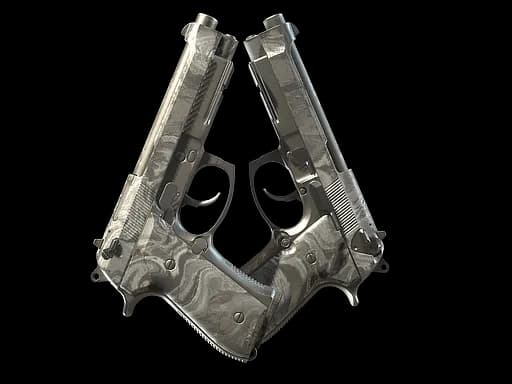 Dual Berettas | Silver Pour (Well-Worn)