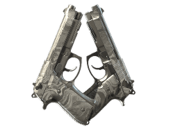 Dual Berettas | Silver Pour (Well-Worn)