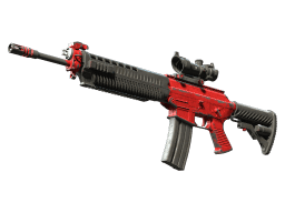 SG 553 | Candy Apple (Battle-Scarred)