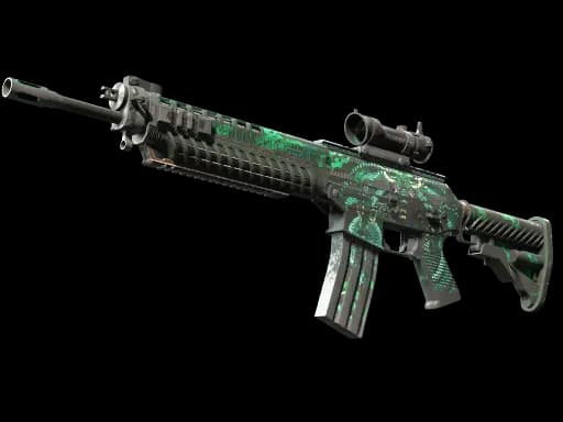 SG 553 | Dragon Tech (Battle-Scarred)
