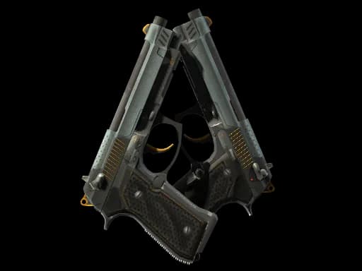 StatTrak™ Dual Berettas | Ventilators (Well-Worn)