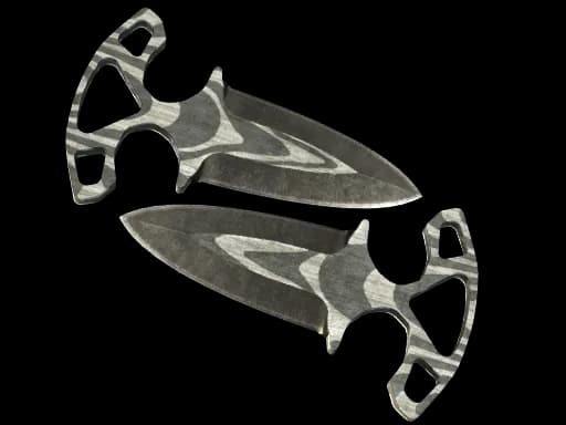 ★ StatTrak™ Shadow Daggers | Black Laminate (Battle-Scarred)