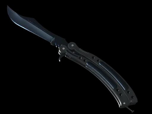 ★ StatTrak™ Butterfly Knife | Blue Steel (Well-Worn)