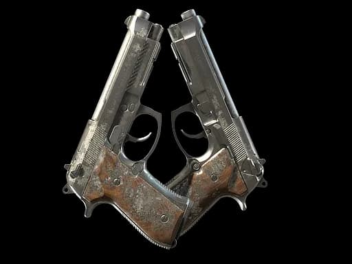 Dual Berettas | Silver Pour (Battle-Scarred)