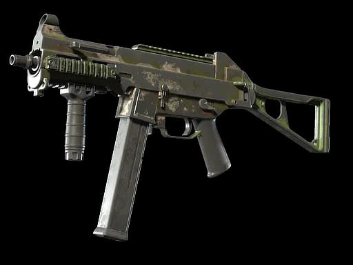 UMP-45 | Green Swirl (Battle-Scarred)