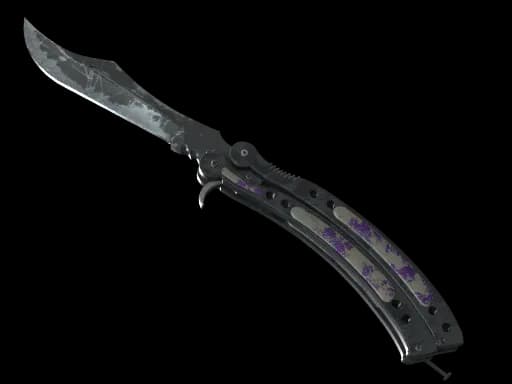 ★ StatTrak™ Butterfly Knife | Ultraviolet (Battle-Scarred)