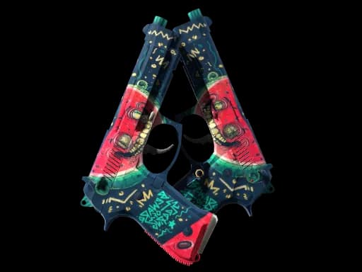 StatTrak™ Dual Berettas | Melondrama (Well-Worn)