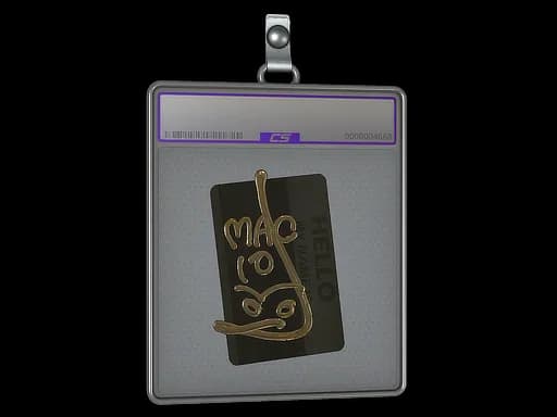 Sticker Slab | Hello MAC-10 (Gold)